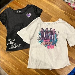 Disney Girls Lot of 2 Descendants T Shirts Size L 10/12